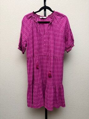 Sonoma Women’s Fuchsia Tassel Tiered Midi Dress